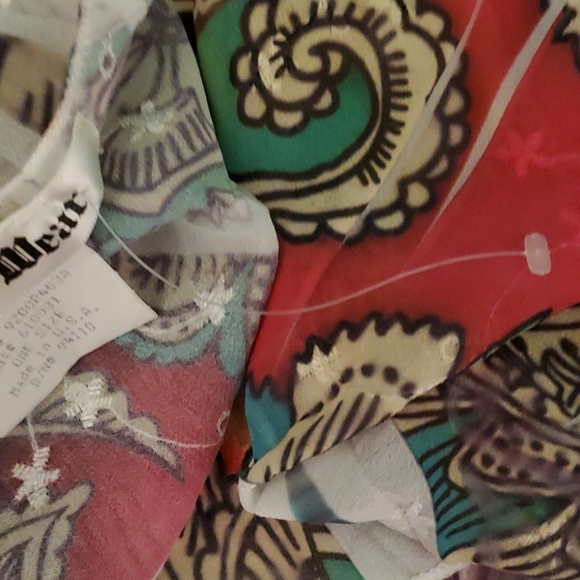 Art to wear multi color thin silky scarf - Picture 3 of 4